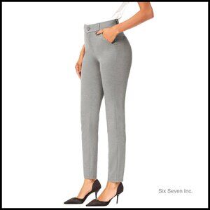 High Waist Skinny Work Pants Stretchy Wrinkle-Resistant Professional Office Wear